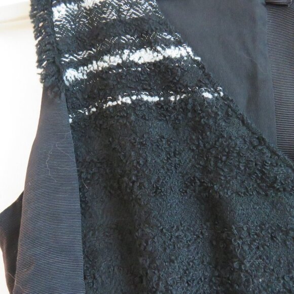 KOBI HALPERIN Black Textured Tweed Wool Blend Officecore Fit and Flare Dress - Picture 6 of 14